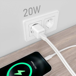 Charger Gan 20W 1XUSB-C PD3.0 QC4.0 1XUSB-A QC3.0 White | APLIUM