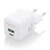 Charger Gan 25W 1XUSB-C PD3.0 QC4.0 1XUSB-A QC3.0 White | APLIUM