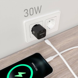 Cargador de Pared GaN Aisens ASCH-30W1P019-BK/ 1xUSB Tipo-C/ | APLIUM