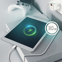 Cargador de Pared GaN Aisens ASCH-30W2P004-W/ 1xUSB Tipo-C/ | APLIUM