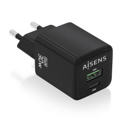 Cargador de Pared GaN Aisens ASCH-30W2P038-BK/ 1xUSB Tipo-C/ | APLIUM
