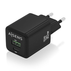Cargador de Pared GaN Aisens ASCH-30W2P038-BK/ 1xUSB Tipo-C/ | APLIUM