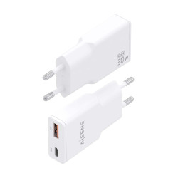 Cargador de Pared GaN Aisens ASCH-30W2P046-W/ 1xUSB Tipo-C/ | APLIUM