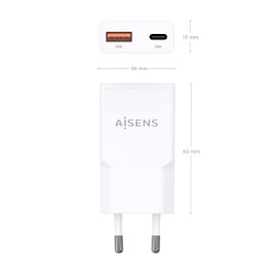 Cargador de Pared GaN Aisens ASCH-30W2P046-W/ 1xUSB Tipo-C/ | APLIUM