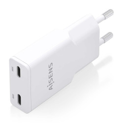 Cargador de Pared GaN Aisens ASCH-30W2P048-W/ 2xUSB Tipo-C/ | APLIUM
