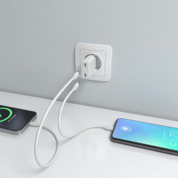 Cargador de Pared GaN Aisens ASCH-30W2P048-W/ 2xUSB Tipo-C/ | APLIUM