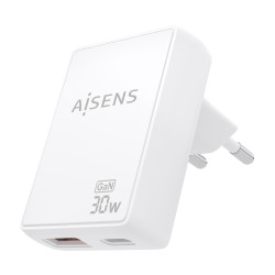 Cargador de Pared GaN Aisens ASCH-30W2P074-W/ 1xUSB Tipo-C/ | APLIUM
