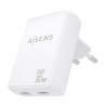 Cargador de Pared GaN Aisens ASCH-30W2P075-W/ 2xUSB Tipo-C/ | APLIUM
