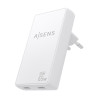Cargador de Pared GaN Aisens ASCH-65W2P077-W/ 2xUSB Tipo-C/ | APLIUM