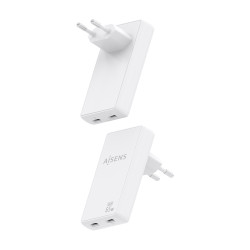 Cargador de Pared GaN Aisens ASCH-65W2P077-W/ 2xUSB Tipo-C/ | APLIUM