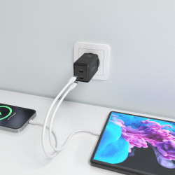 Cargador de Pared GaN Aisens ASCH-65W2P079-BK/ 2xUSB Tipo-C/ | APLIUM