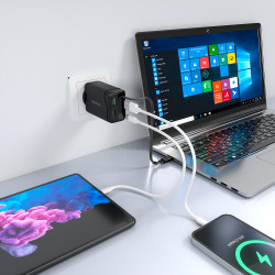 Cargador de Pared GaN Aisens ASCH-65W3P071-BK/ 1xUSB Tipo-C/ | APLIUM