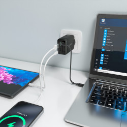 Cargador de Pared GaN Aisens ASCH-65W3P071-BK/ 1xUSB Tipo-C/ | APLIUM