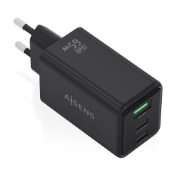 Cargador de Pared GaN Aisens ASCH-65W3P073-BK/ 2xUSB Tipo-C/ | APLIUM