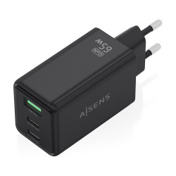 Cargador de Pared GaN Aisens ASCH-65W3P073-BK/ 2xUSB Tipo-C/ | APLIUM