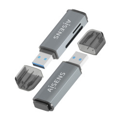 Lector de Tarjetas Externo Aisens ASCR-2A09-GR/ USB 3.1 | APLIUM