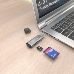 Lector de Tarjetas Externo Aisens ASCR-2A09-GR/ USB 3.1 | APLIUM