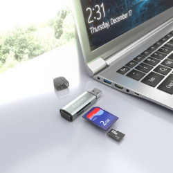 Lector de Tarjetas Externo Aisens ASCR-2A09-GR/ USB 3.1 | APLIUM