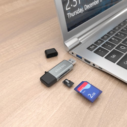 Lector de Tarjetas Externo Aisens ASCR-2AC11-GR/ USB 3.1 | APLIUM