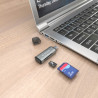 Lector de Tarjetas Externo Aisens ASCR-2C10-GR/ USB 3.1 | APLIUM