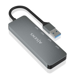 Hub USB 3.2 Aisens A106-0696/ 2xUSB/ 2xUSB Tipo-C/ Gris | APLIUM