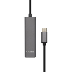 Hub USB Tipo-C Aisens A109-0403/ 4xUSB/ Gris | APLIUM