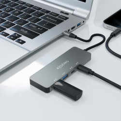 Hub USB Tipo-C Aisens A109-0694/ 2xUSB/ 2xUSB Tipo-C/ Gris | APLIUM