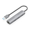 Hub USB Aisens ASUC-4P034-GR/ 3xUSB/ 1xRJ45/ Gris | APLIUM