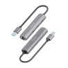 Hub USB Aisens ASUC-4P034-GR/ 3xUSB/ 1xRJ45/ Gris | APLIUM