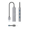 Hub USB Aisens ASUC-4P034-GR/ 3xUSB/ 1xRJ45/ Gris | APLIUM