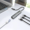 Hub USB Aisens ASUC-4P034-GR/ 3xUSB/ 1xRJ45/ Gris | APLIUM