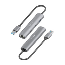 Hub USB Aisens ASUC-4P036-GR/ 2xUSB Tipo-C/ 1xUSB/ 1xRJ45/ G | APLIUM