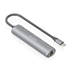 Hub USB Tipo-C Aisens ASUC-4P041-GR/ 3xUSB Tipo-C/ 1xRJ45/ G | APLIUM