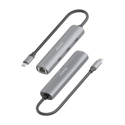 Hub USB Tipo-C Aisens ASUC-4P041-GR/ 3xUSB Tipo-C/ 1xRJ45/ G | APLIUM