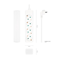 Regleta Aisens A154-0533/ 4 Tomas de Corriente/ Cable 1.4m/ | APLIUM