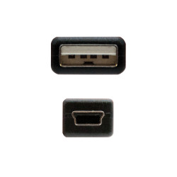 Cable USB 2.0 Nanocable 10.01.0402/ USB Macho - MiniUSB Mach | APLIUM