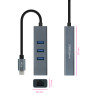 Hub USB Tipo-C Nanocable 10.03.0408/ 3xUSB/ 1xRJ45/ Gris | APLIUM