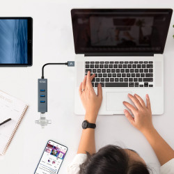 Hub USB 3.0 Nanocable 10.16.4402/ 4xUSB/ Gris | APLIUM