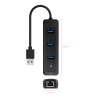 Hub USB 3.0 Nanocable 10.16.4604/ 3xUSB/ 1xRJ45/ Negro | APLIUM