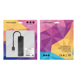 Hub USB 3.0 Nanocable 10.16.4604/ 3xUSB/ 1xRJ45/ Negro | APLIUM