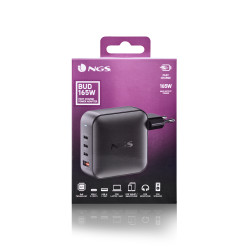 Cargador de Portátil GaN NGS BUD 165W/ 165W/ Automático/ Vol | APLIUM