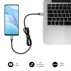 SUBBLIM CABLE HIGH 240w C-C USB4.0 8K 1,5m | APLIUM