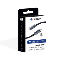 SUBBLIM CABLE HIGH 240w C-C USB4.0 8K 1,5m | APLIUM