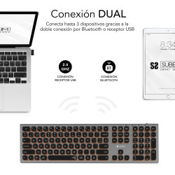 Teclado Inalámbrico Subblim Master/ Gris y Negro | APLIUM