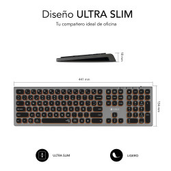 Teclado Inalámbrico Subblim Master/ Gris y Negro | APLIUM