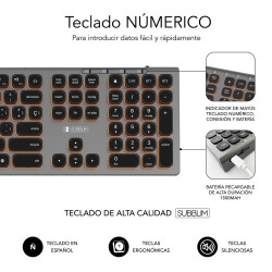 Teclado Inalámbrico Subblim Master/ Gris y Negro | APLIUM