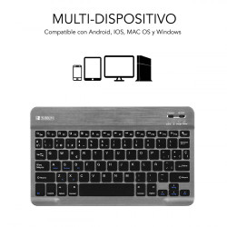 Teclado Compacto Inalámbrico Subblim Smart/ Gris | APLIUM