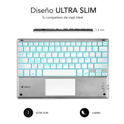 Teclado Compacto Inalámbrico Subblim SMBT50/ Plata | APLIUM