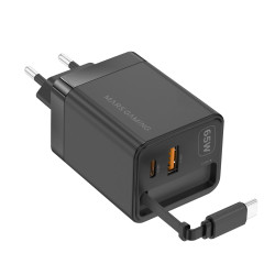 Cargador de Pared GaN Mars Gaming MD-GAN65R/ 1xUSB Tipo-C/ 1 | APLIUM