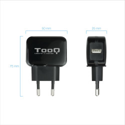 Cargador de Pared TooQ TQWC-1S01/ 1xUSB/ 12W/ Negro | APLIUM